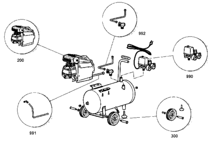 Default Diagram and Parts List for CT24-AR Type 1 Black and Decker Compressor